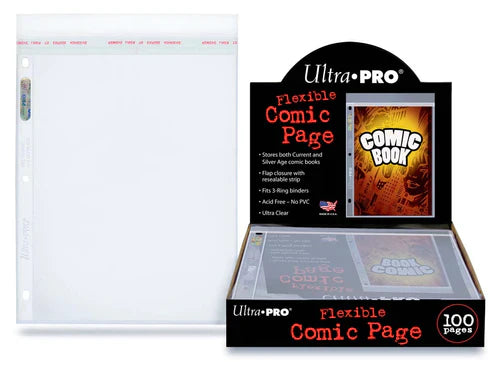 Ultra Pro COMIC Flexible Current and Silver Age Size 7.25" x 10.5" Pages - BOX of 100